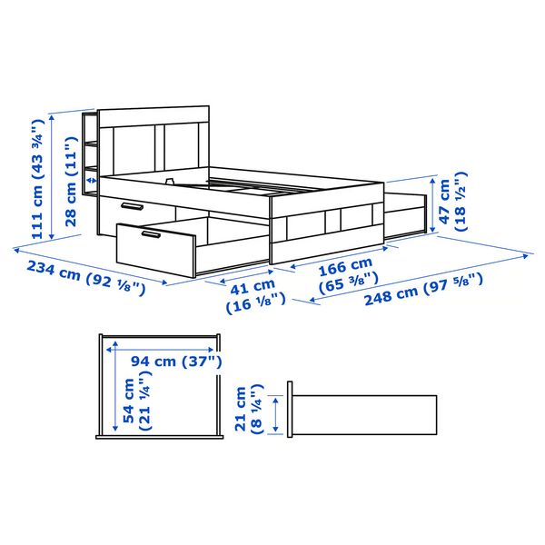 IKEA, дополнительный ракурс - схема-чертеж с размерами