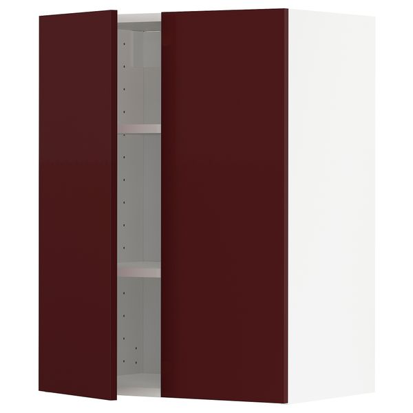 Навесной шкаф с полками, 2 дверцы, 60x80 cm IKEA METOD МЕТОД 594.665.39 - фото 1