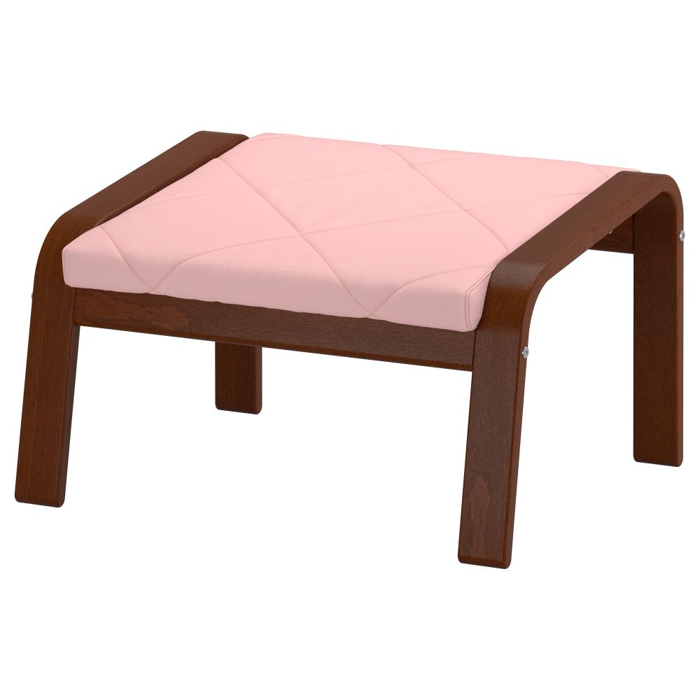 Табурет для ног ПОЭНГ, классический коричневый, Эдум розовый - фото 1