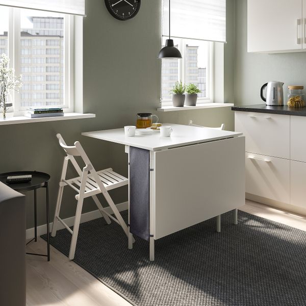 Стол и 4 стула, белый/светло-серый, белый 89x98 см IKEA KALLHÄLL КАЛЛХЭЛЛ / TERJE ТЕРЬЕ 194.281.82 - фото 2