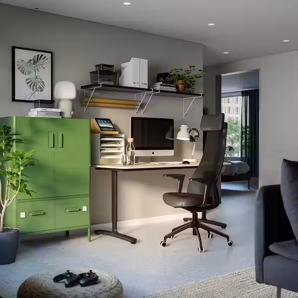 JÄRVFJÄLLET Рабочий стул с подлокотниками - Glose чёрный - фото 8