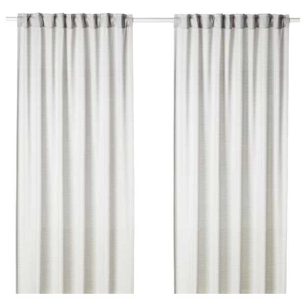 Гардины, 1 пара ХИЛЬЯ, светло-серый (145x300 см) - фото 1
