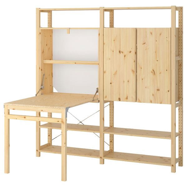 2 секции для хранения + складной столик 175x30-104x179 см IKEA IVAR ИВАР 892.485.59 - фото 2
