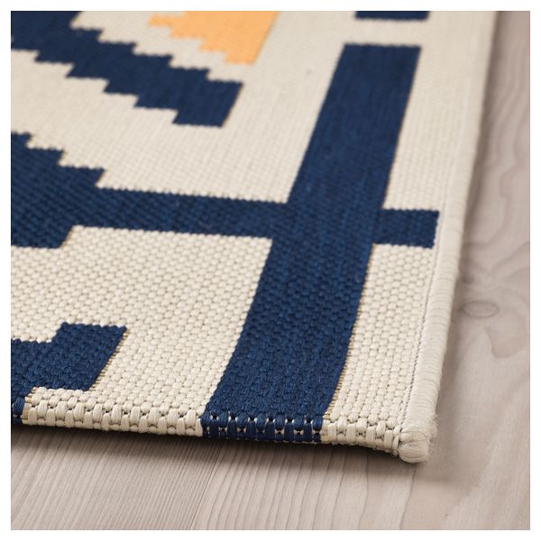 Ковер безворсовый, для дома/улицы ОВЕРАЛЛЬТ, д/дома/улицы естественный, синий (200x200 см) - схема-чертеж с размерами