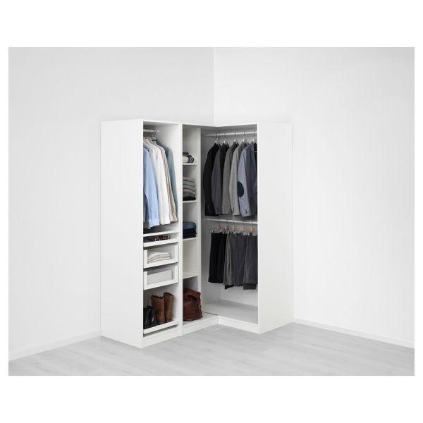 Гардероб угловой, белый, Фардаль глянцевый, белый 160/111x201 см IKEA ПАКС 992.179.63 - фото 3