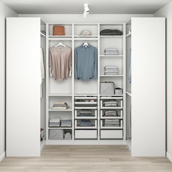 Гардероб угловой, белый 113/271/113x236 см IKEA PAX ПАКС 693.311.11 - схема-чертеж с размерами