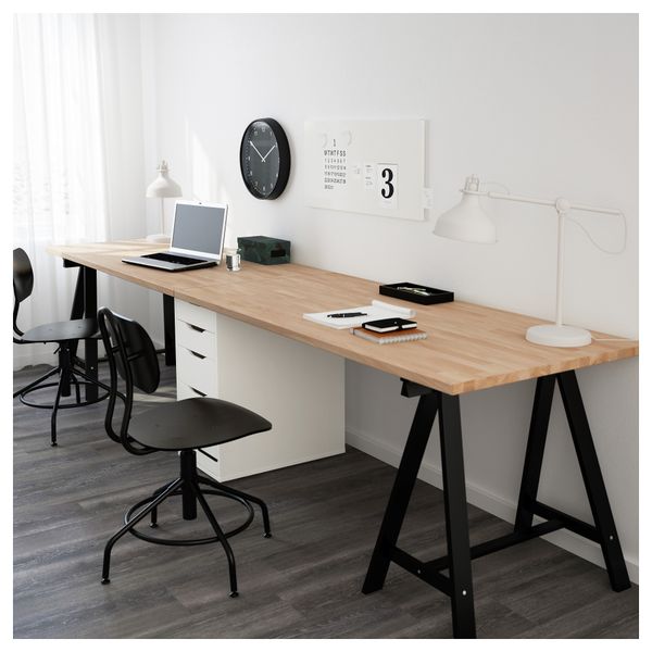 Стол ГЕРТОН / АЛЕКС, бук, черный белый (310x75 см) - схема-чертеж с размерами