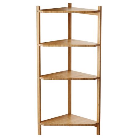 Стеллаж угловой РОГРУНД, бамбук (34x99 см)