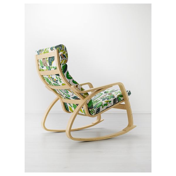Кресло-качалка ПОЭНГ, березовый шпон, Симмарп зеленый - фото 3