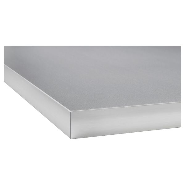 Столешница, двусторонняя ХЭЛЛЕСТАД, белый, под алюминий с окантовкой под металл - схема-чертеж с размерами