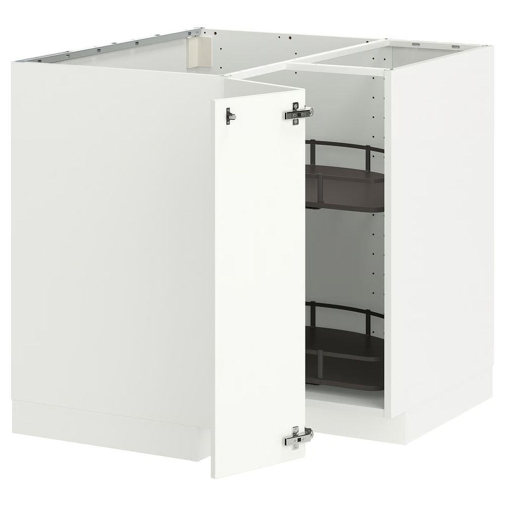 METOD Угловой напольн шкаф с вращающ секц - белый/Stensund белый 88x88 см - фото 1