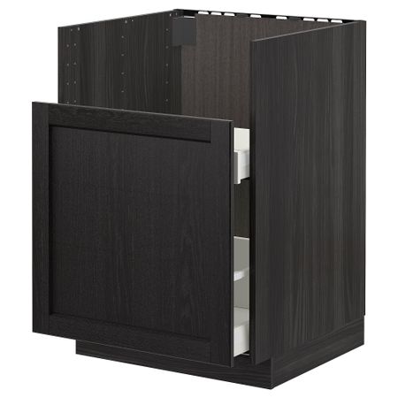 Шкаф под мойку БРЕДШЁН, 1фасад, 2ящика, 60x60 cm IKEA METOD МЕТОД 992.993.41