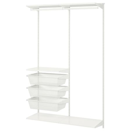 Гардероб, комбинация, белый 125x40x201 см IKEA BOAXEL БОАКСЕЛЬ 093.323.78