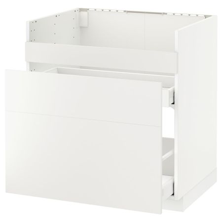 Напольный шкаф для мойки ХАВСЕН/3фасада/2ящ, белый/Хэггеби белый 80x60 см IKEA METOD МЕТОД 492.805.46