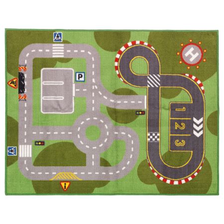 Ковер, короткий ворс ЛИЛЛАБУ, зеленый (100x133 см)