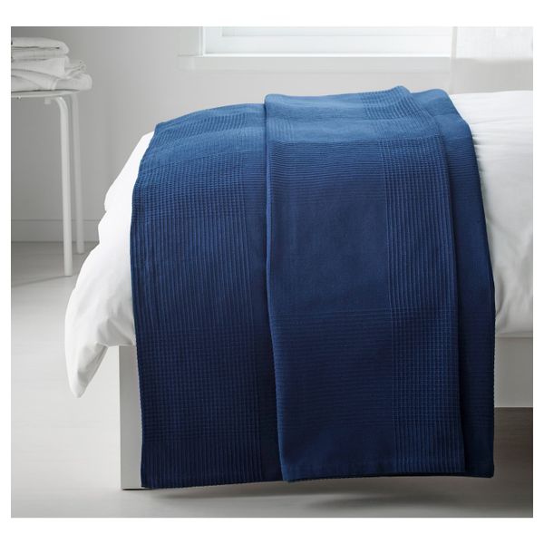 Покрывало, темно-синий 150x250 см IKEA INDIRA ИНДИРА 603.702.39 - фото 3