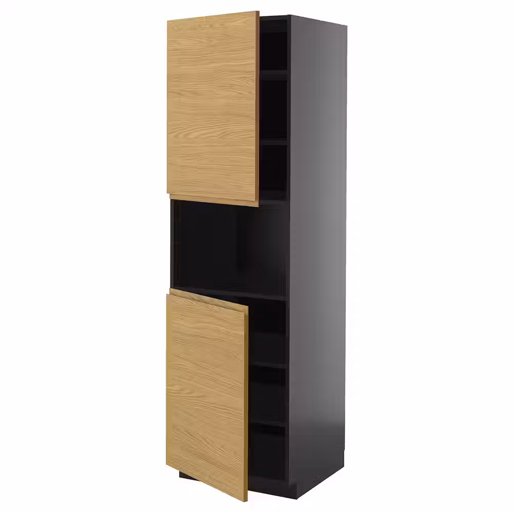 METOD Выс шкаф д/СВЧ/2 дверцы/полки - фото 1