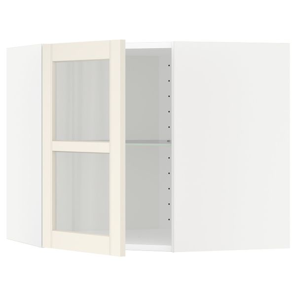Угловой навесной шкаф с полками, стекляными дв, белый/Хитарп белый с оттенком 68x60 см IKEA METOD МЕТОД 292.404.34 - схема-чертеж с размерами