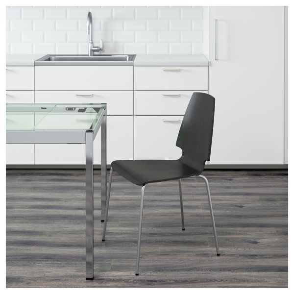 Стул ВИЛЬМАР, коричнево-чёрный, хромированный - фото 2