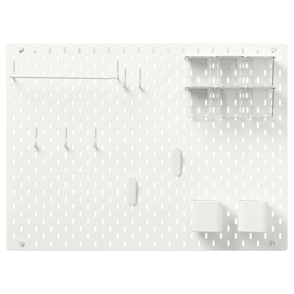 Настенная панель, комбинация, белый 76x56 см IKEA SKÅDIS СКОДИС 592.857.65 - схема-чертеж с размерами