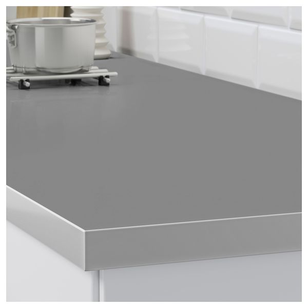 Столешница, двусторонняя ХЭЛЛЕСТАД, белый, под алюминий с окантовкой под металл - фото 4