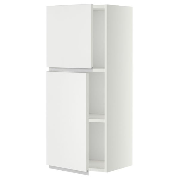 Навесной шкаф с полками, 2 дверцы МЕТОД, белый, Нодста белый - схема-чертеж с размерами