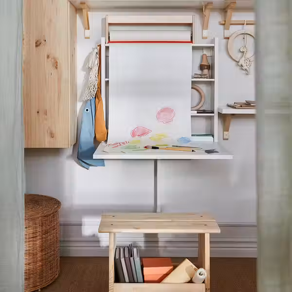 NORBERG Стол стенного крепежа/откидная пола - белый 64x60 см - фото 8