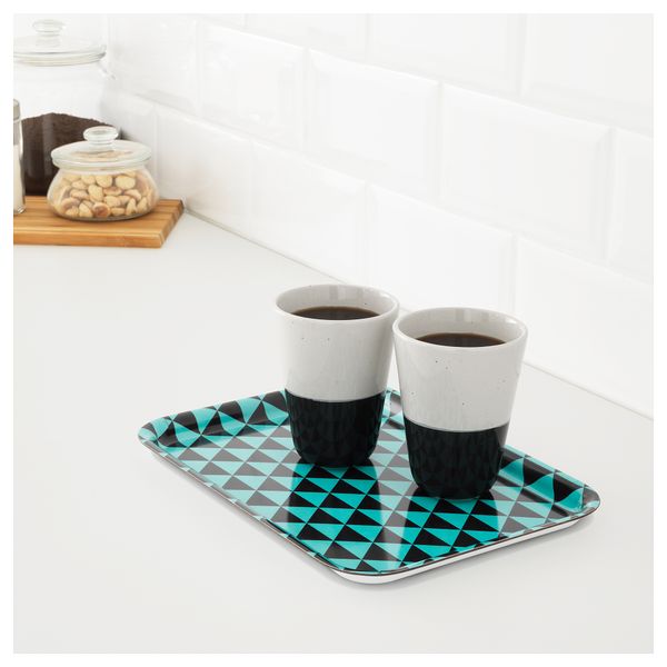 Поднос СОММАР 2018, бирюзовый, черный (28x20 см) - схема-чертеж с размерами