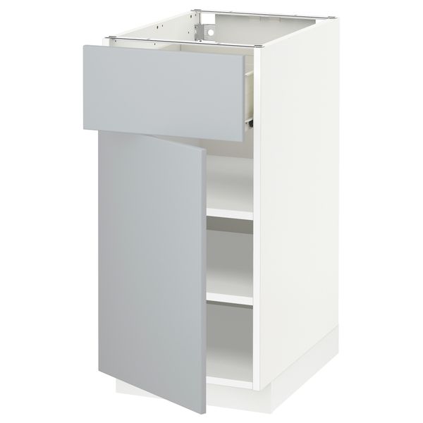 Напольный шкаф с ящиком, дверью МЕТОД / ФОРВАРА, белый, Веддинге серый - схема-чертеж с размерами