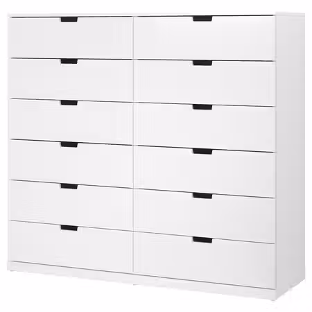 NORDLI Комод с 12 ящиками - белый 160x145 см