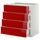 Напольный шкаф, 4 фронтальных панели, 4 ящика МЕТОД / ФОРВАРА, белый, Рингульт красный