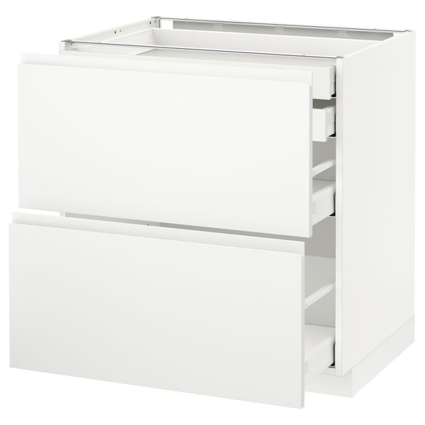 Напольный шкаф 2 фронтальных, 2 низких, 1 средний, 1 Высокий ящик, 80x60 cm IKEA METOD МЕТОД, MAXIMERA МАКСИМЕРА 191.121.06 - фото 1