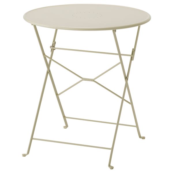 Садовый стол САЛЬТХОЛЬМЕН, складной бежевый (65 см) - фото 1