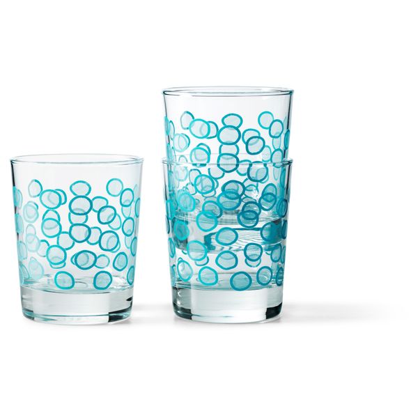 Стакан КРЕМЛА, с рисунком бирюзовый (23 сл) - схема-чертеж с размерами