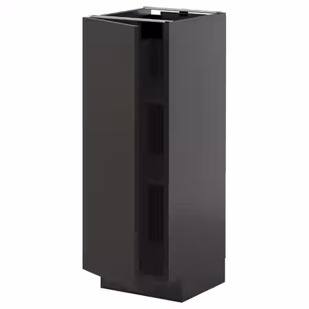 METOD Напольный шкаф с полками - черно-серый/Nickebo матовый антрацит 30x37 см