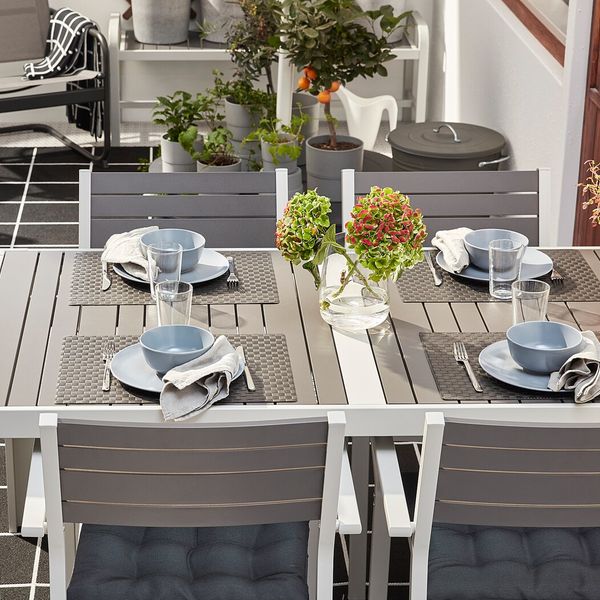 Стол + 4 кресла, для/сада, темно-серый/Холло черный 156x90 см IKEA ШЭЛЛАНД 992.927.40 - фото 2