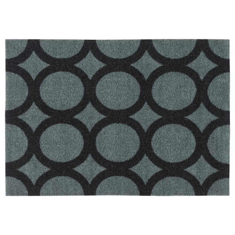 Придверный коврик, орнамент-круги серый-черный 40x60 см IKEA МЕЙЛС 403.924.35 - фото 1