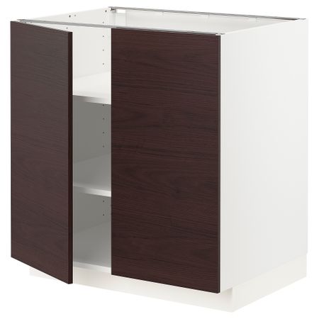 Напольный шкаф с полками, 2 дверцами IKEA METOD МЕТОД 594.541.69