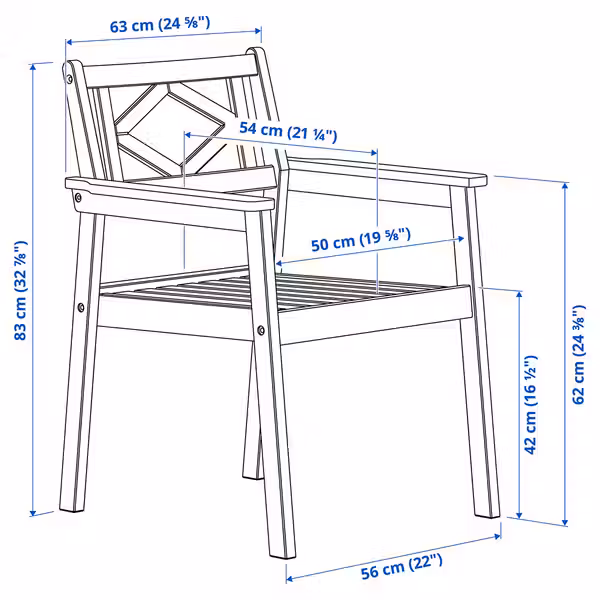 IKEA в интерьере - схема-чертеж с размерами
