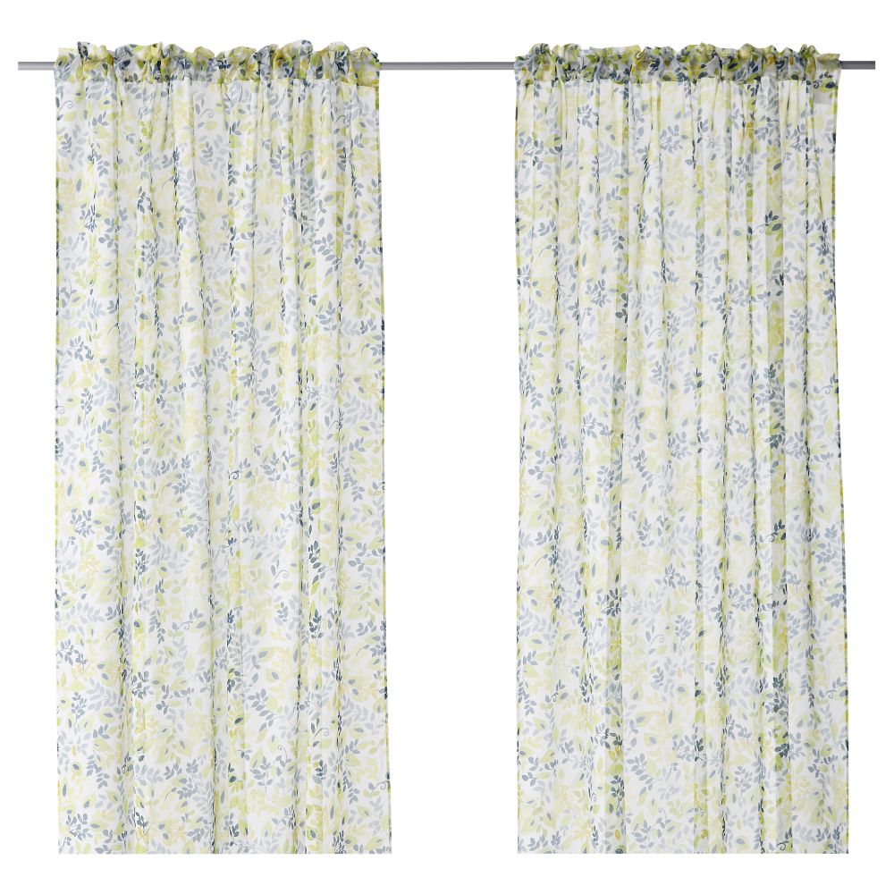 Гардины, 2 шт. НИННИЦА, лист разноцветный (145x300 см) - схема-чертеж с размерами