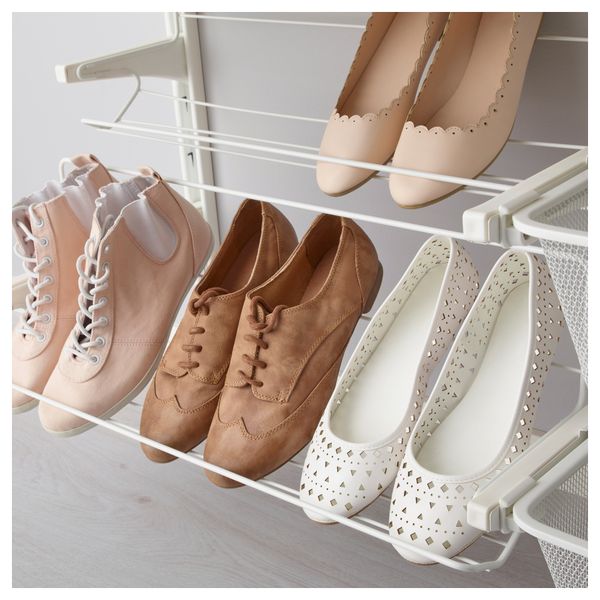 Настенная шина, полки, штанга АЛЬГОТ, белый (190x41x199 см) - схема-чертеж с размерами