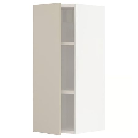 METOD Навесной шкаф с полками - белый/Havstorp бежевый 30x80 см