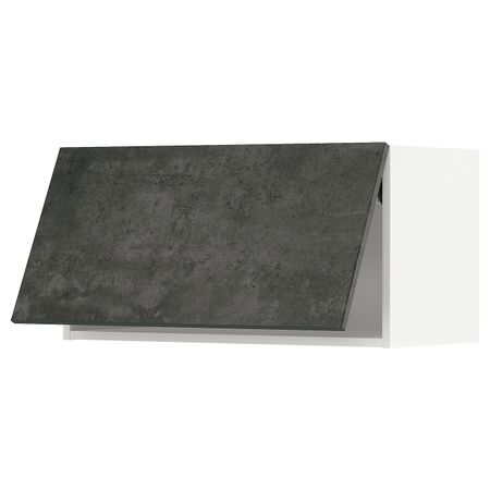 Горизонтальный навесной шкаф, белый/кальхюттан под темно-серый бетон 80x40 см IKEA METOD МЕТОД 194.413.29