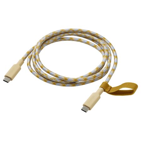 RUNDHULT Кабель USB-C–USB-C - бежевый/синий 1.5 м/100 Вт