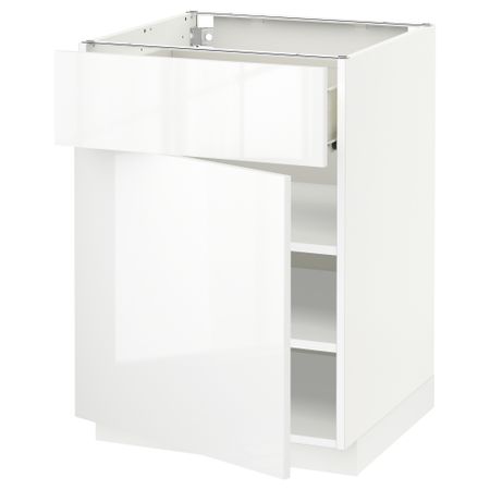 Напольный шкаф с ящиком, дверью МЕТОД / ФОРВАРА, белый, Рингульт белый
