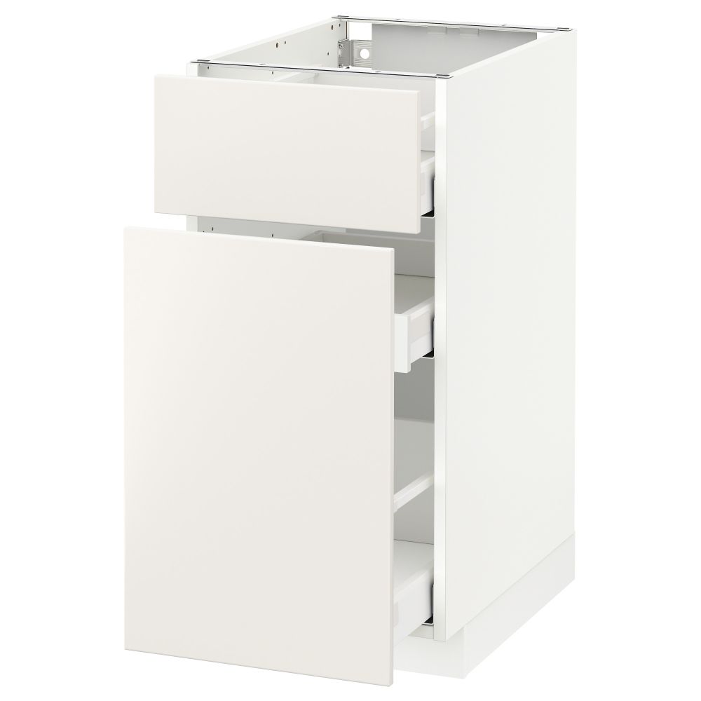 Напольный шкаф, выдвижной секцией, ящик МЕТОД / МАКСИМЕРА, белый, Веддинге белый - схема-чертеж с размерами