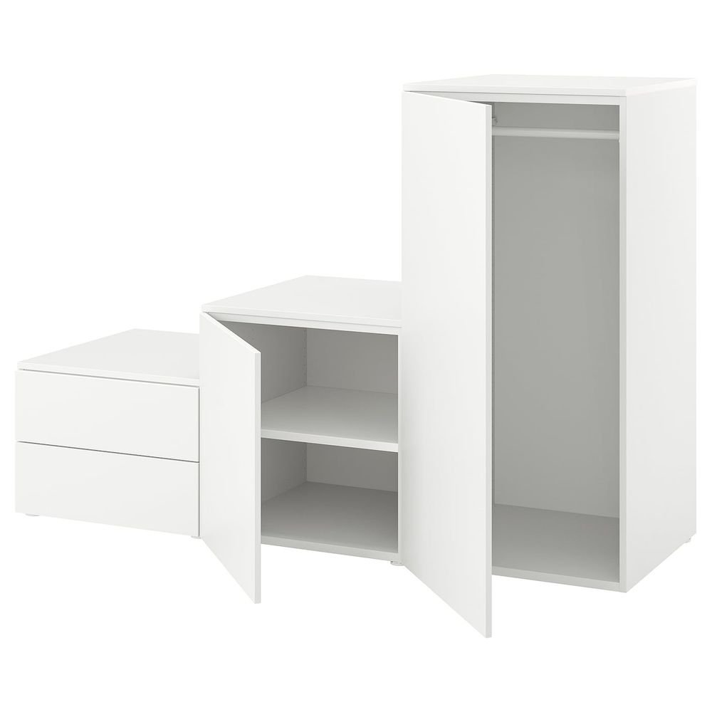 Гардероб 2-дверный + 2 ящика, белый/Фоннес белый 180x57x123 см IKEA OPPHUS ОПХУС 994.369.13 - фото 1