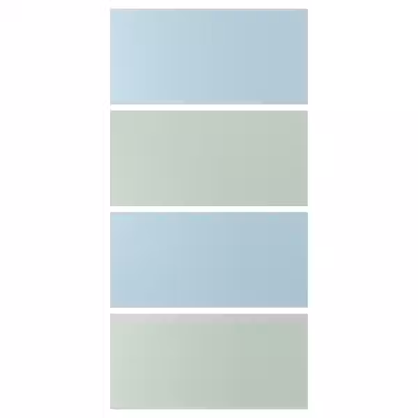 MEHAMN 4 панели д/рамы раздвижной дверцы - голубой/светло-зеленый 100x201 см - фото 1