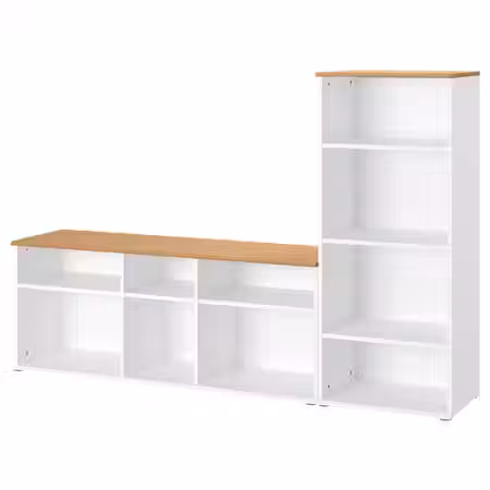 SKRUVBY Шкаф для ТВ, комбинация - белый 216x38x140 см