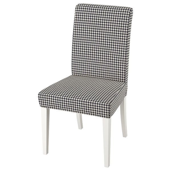 Стул, белый/Виббербу черный-бежевый IKEA HENRIKSDAL ХЕНРИКСДАЛЬ 793.371.36 - фото 1
